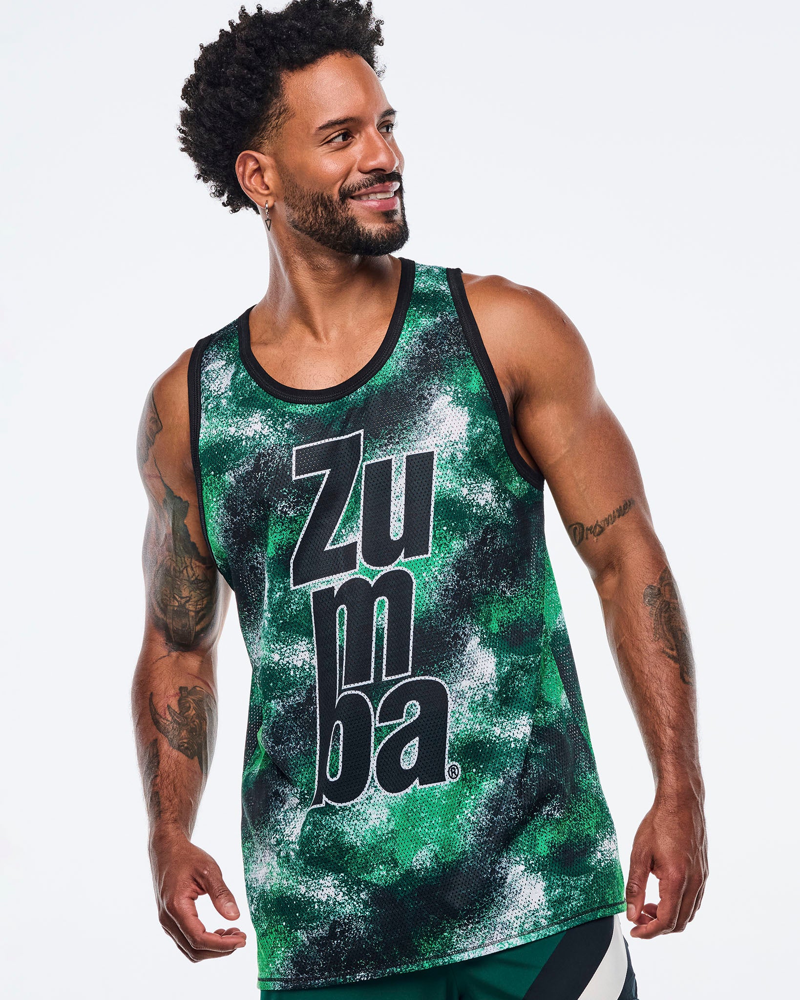 Z2T000107: APRES ZUMBA MEN´S BASKETBALL TANK - BLACK/GREEN
