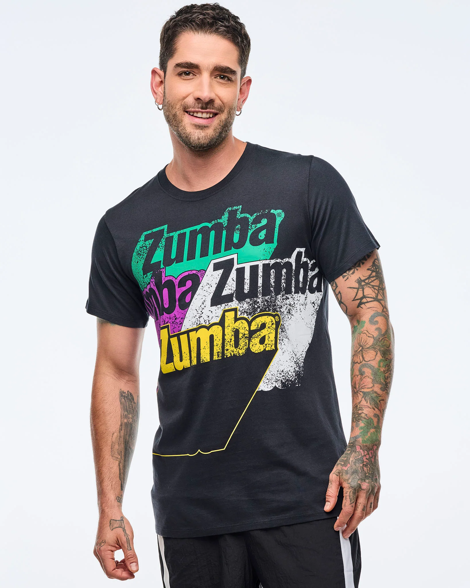 Z3T000343: APRES ZUMBA UNISEX CREW NECK TEE - BOLD BLACK
