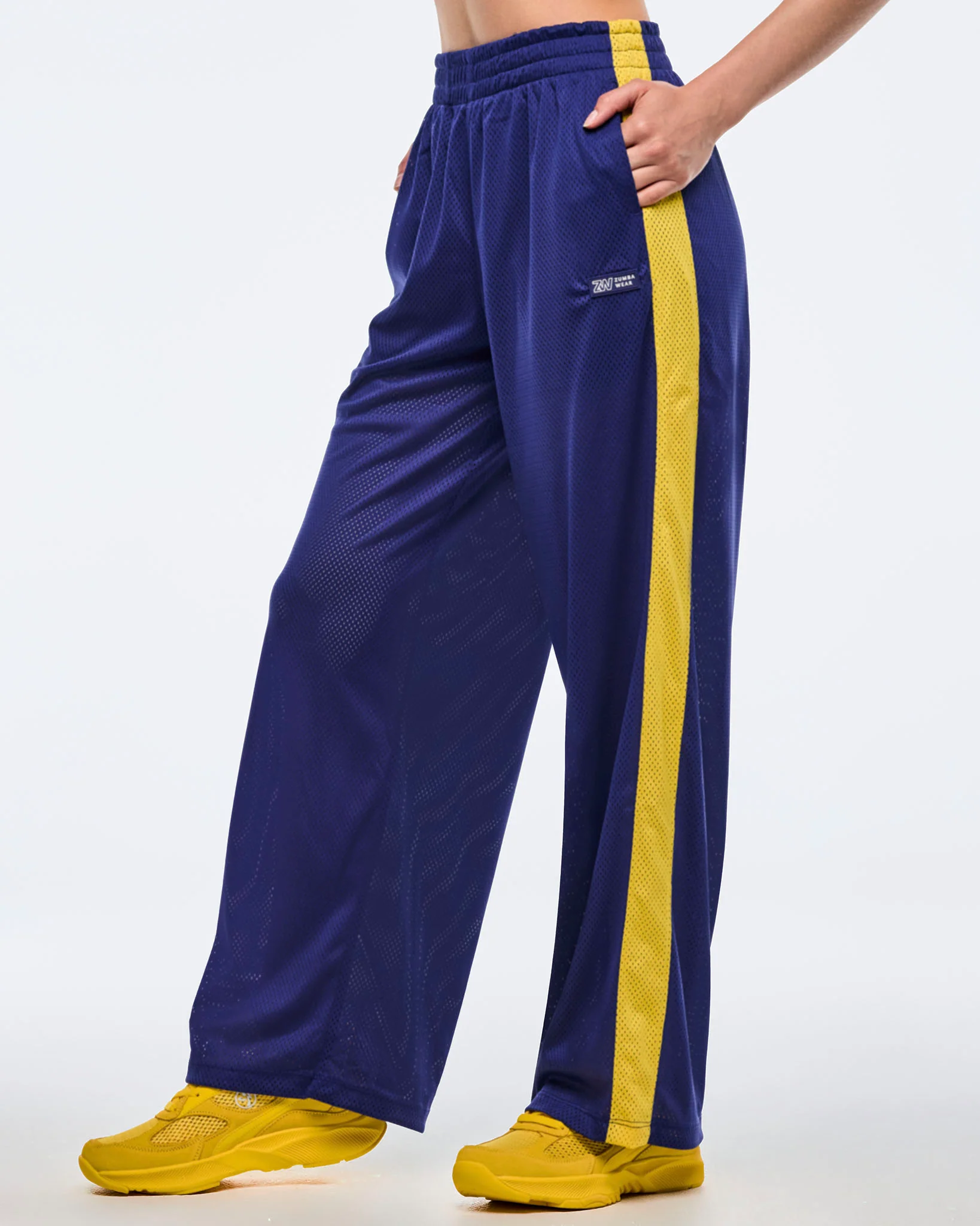 Z1B000682: APRES ZUMBA MESH PANTS WITH INNER SHORTIE - SOFT NAVY