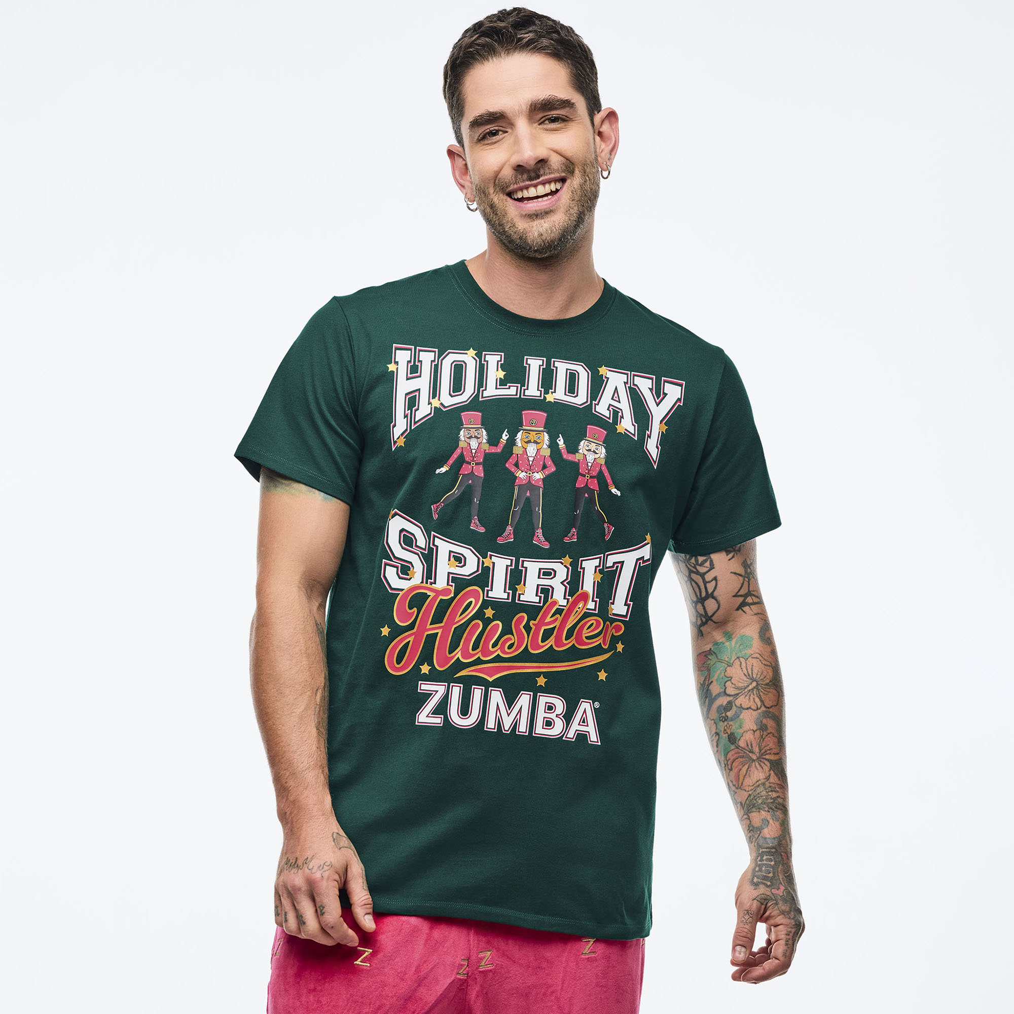 Z3T000368: ZUMBA HOLIDAY UNISEX CREW NECK TEE - TEAL TANGO